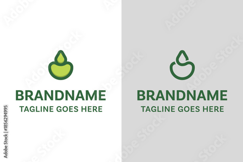 Drop Nut Simple Logo, symbolizing natural strength, sustainability, and clean design