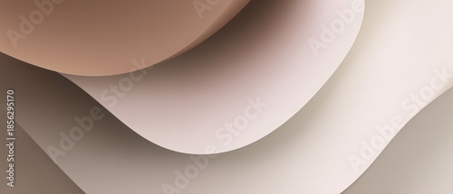 Soft Curved Layers in Earthy Tones for Abstract Background Design