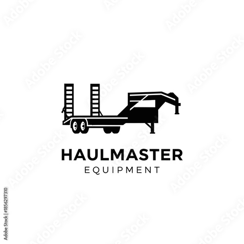 Haulmaster Equipment Logo with Tow Truck Illustration.