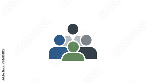 Stylized Group of People Icon Representing Community and Teamwork.