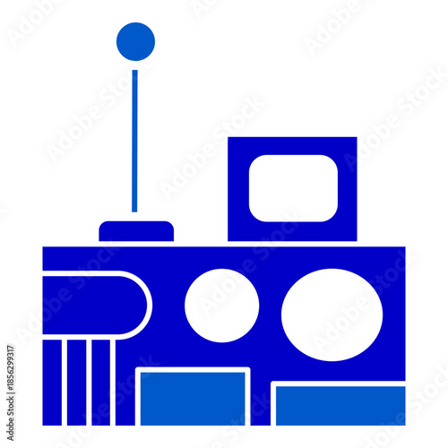 Solid retro computer pc icon