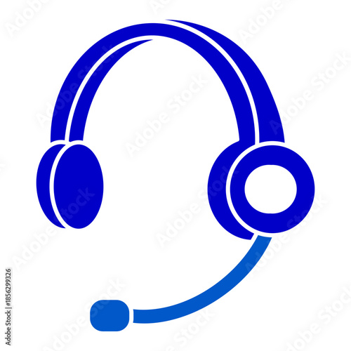Solid headset microphone icon