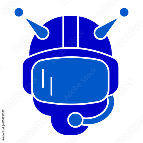 Solid virtual reality headset icon