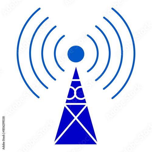 Solid radio antenna tower icon