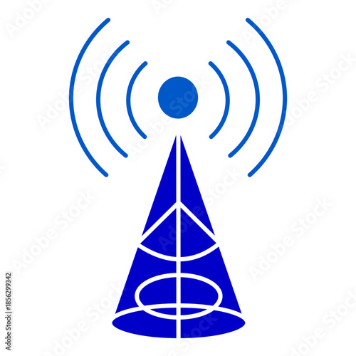 Solid satellite dish signal icon