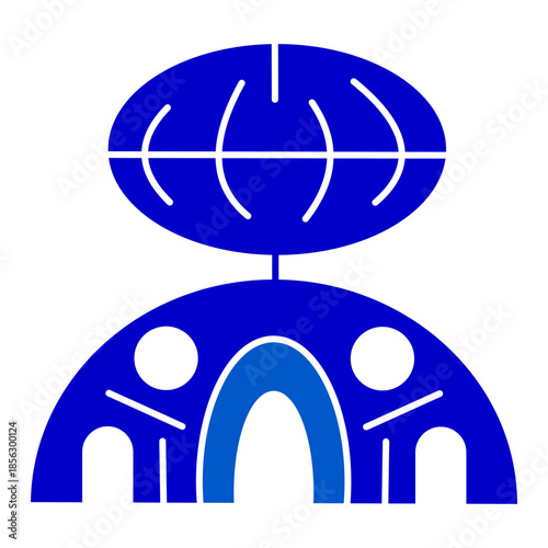Solid futuristic moon base icon