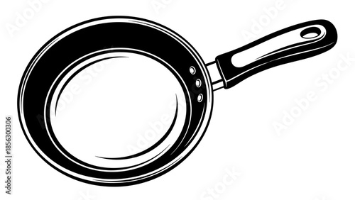 Black Non Stick Frying Pan Illustration.