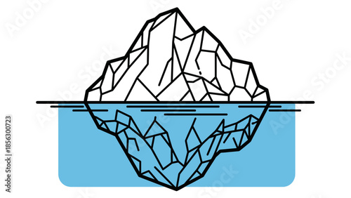 Iceberg Illustration with Hidden Depth.
