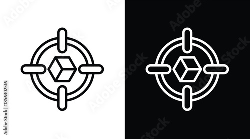 accuracy Two-tone version in black and white background