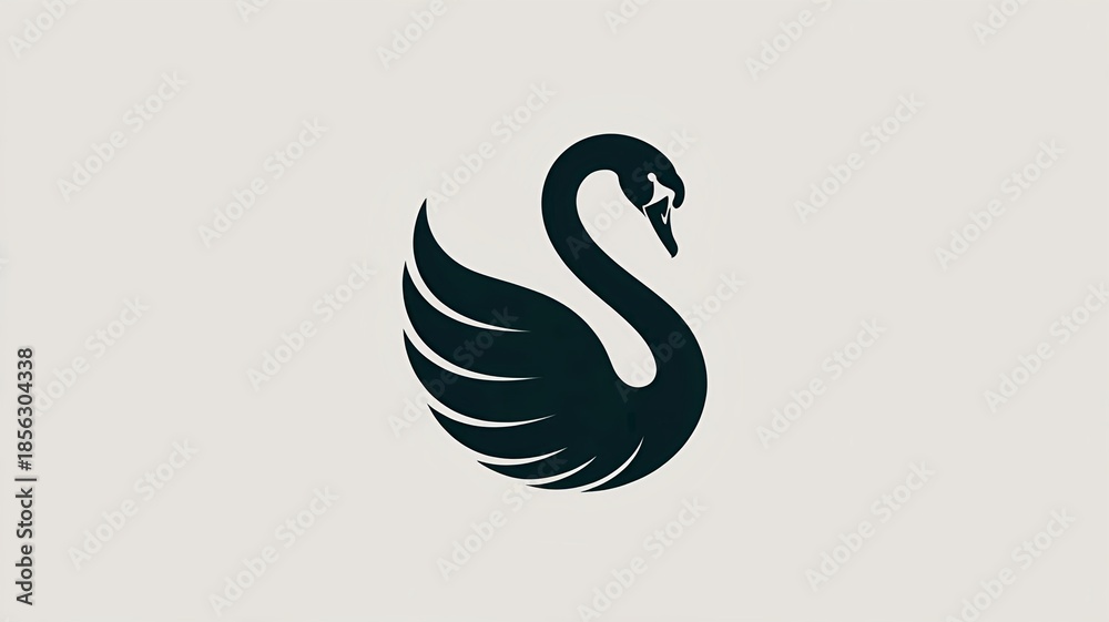 Obraz premium vector black and white swan