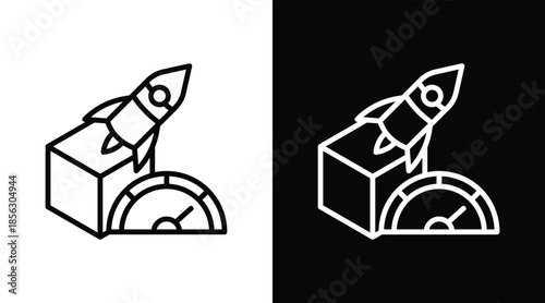 performance Two-tone version in black and white background