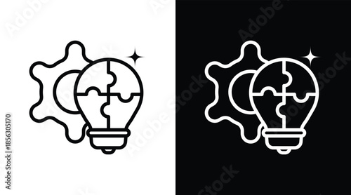 problemsolving Two-tone version in black and white background