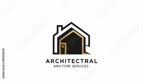 Modern Minimalist House Architectural Services Logo Design Concept.