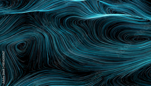 Abstract Digital Wave Pattern in Deep Blue and Teal