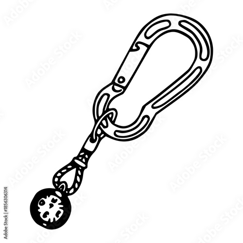 carabiner keychain with decorative charm