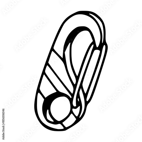 safety hook outline vector for climbing