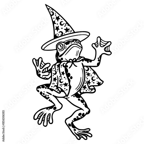 fantasy amphibian character vector outline
