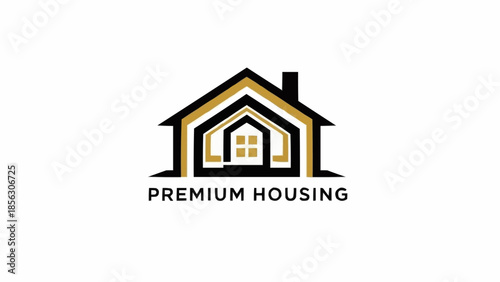 Premium Housing Logo Design with Nested Houses.