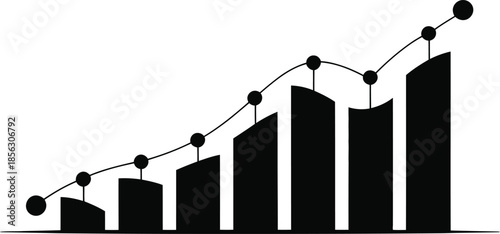 Business Growth Bar Chart Icon.