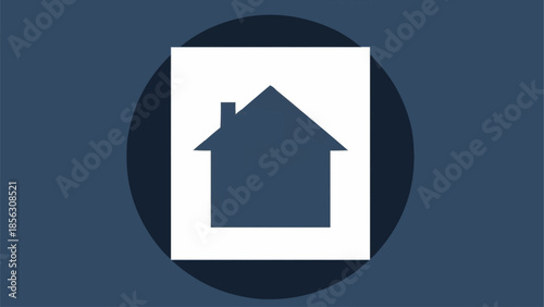 Simple house icon representing home and real estate concepts.