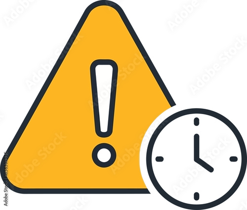 Urgent Notification and Time Management Concept Icon Isolated on White Background alert warning symbol