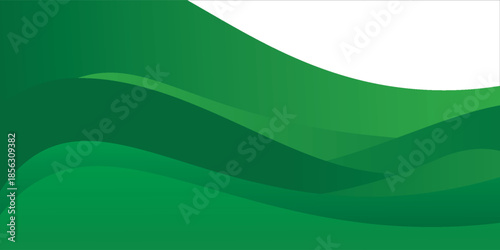 Abstract landscape green hills valley vector illustration background