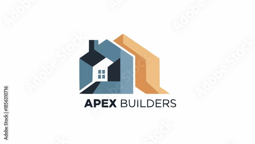 Modern Abstract House Logo Design for Apex Builders.