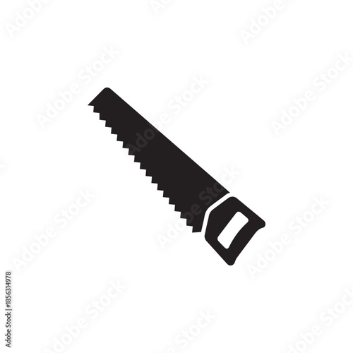 Hand saw or handsaw carpentry tool flat vector icon for apps and websites
