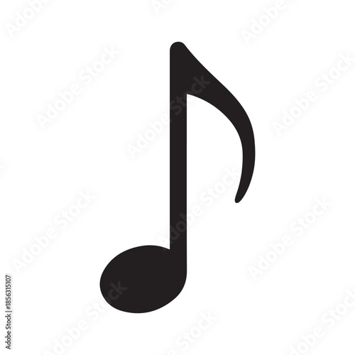 Quaver or eighth music / musical note flat icon for radio apps and websites
