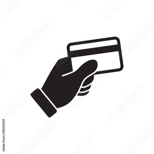 Hand swipe credit card during purchase flat icon for apps and websites
