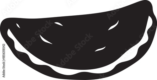 Egg Omelette Silhouette , Breakfast Food Symbol Isolated