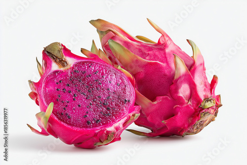 Wallpaper Mural Fresh dragon fruit sliced open on a light backdrop for vibrant display Torontodigital.ca