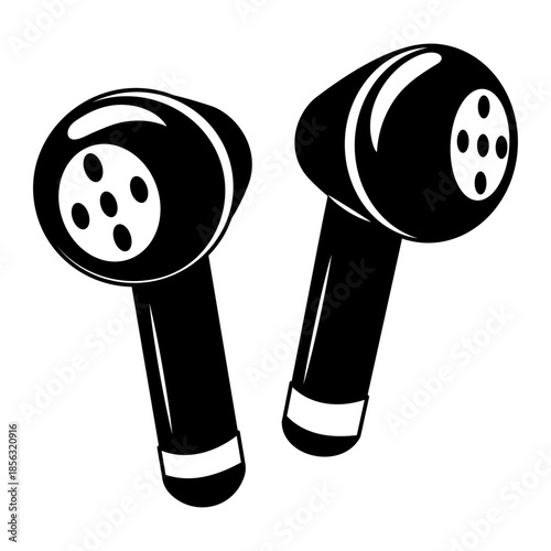 A drawing style illustration representing earbuds
