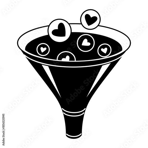 A sketchy style illustration showing a social funnel
