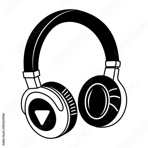 A drawing style illustration representing headphones

