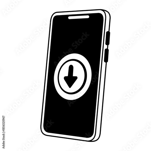 A sketchy style illustration showing downloading
