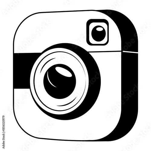 A drawing style illustration representing a camera lens