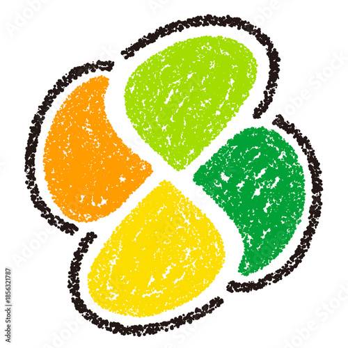 クレヨン素材　手描きのもみじマーク