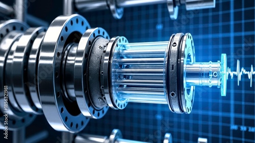 Cross section scene of dazzling mechanical device