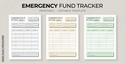 Emergency Fund Tracker Template – Printable Sheet for Savings Goals and Financial Security
