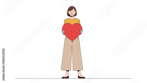 Woman Holding Heart: Self Love Concept