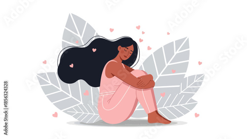 Woman embracing self Valentine's Day