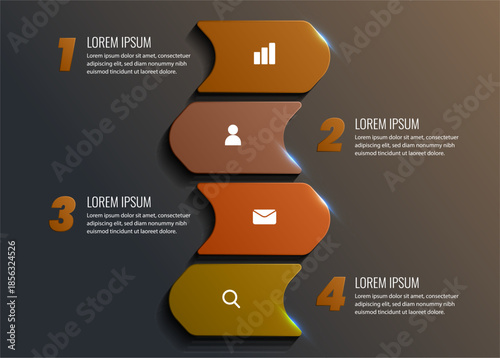 Modern Step Diagram With Gradient Arrows And Iconic Elements For Business Process Infographic