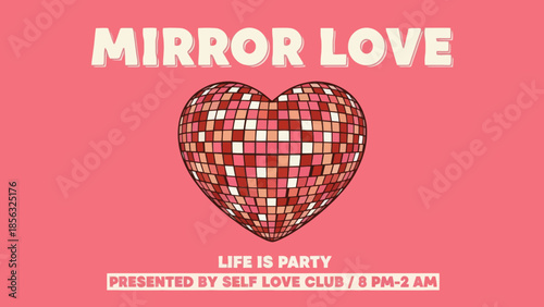 Mirror Love Party with Disco Heart