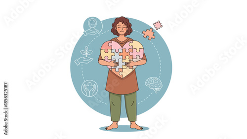 Mental Health Harmony: Puzzle Heart
