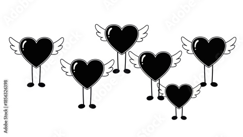 Flying Hearts: Love and Valentine's Day Concept