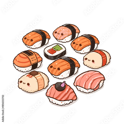 Cute Sushi Cartoon Very Cool