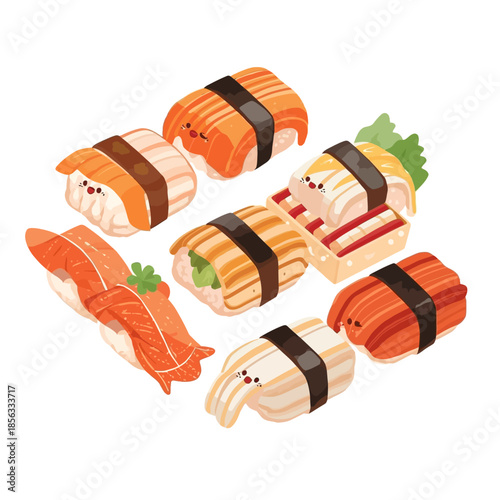 Cute Sushi Cartoon Very Cool