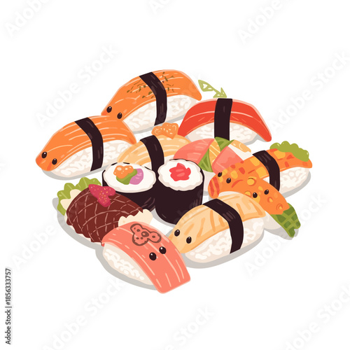 Cute Sushi Cartoon Very Cool