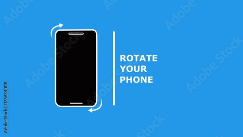 Rotate Your Phone Icon Animation on Transparent Background. Device rotation symbol animation.